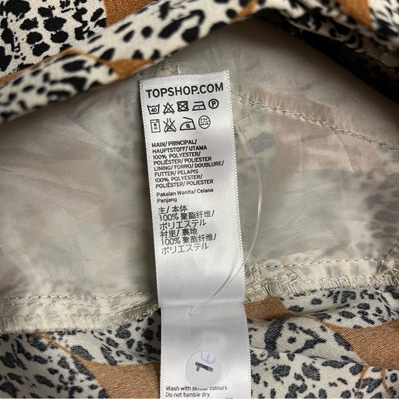 Topshop Pants Size 6 US Leopard Frill Trousers High Waist Crop Pant Ruffle Hem - Picture 11 of 11